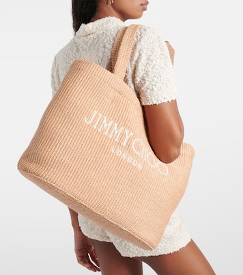 Borsa Beach in rafia con logo | Jimmy Choo