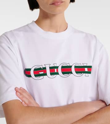 T-shirt in jersey di cotone con logo | Gucci