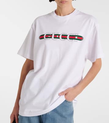 T-shirt in jersey di cotone con logo | Gucci