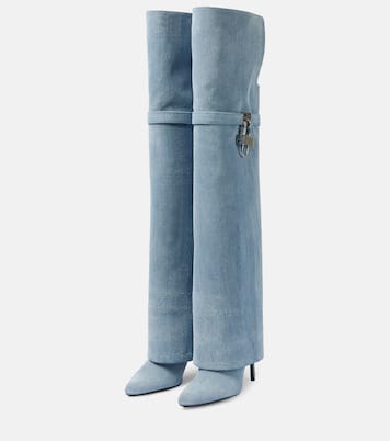 Botas mosqueteras Shark Lock Stiletto de denim | Givenchy