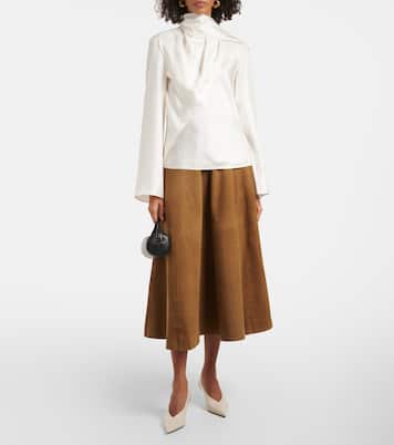Suede midi skirt | Róhe