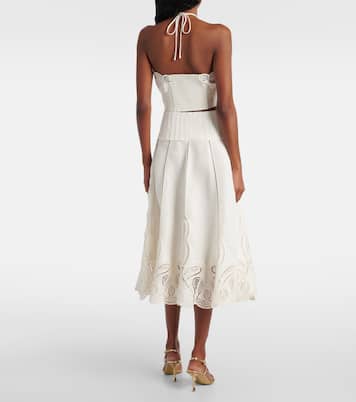 Kaius lace-trimmed line-blend midi skirt | Simkhai