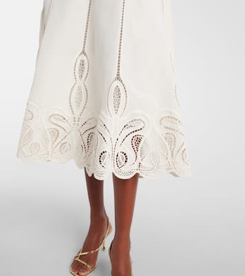 Kaius lace-trimmed line-blend midi skirt | Simkhai