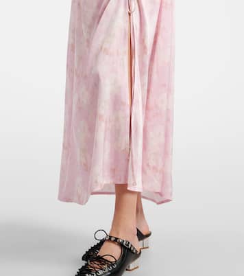 Robe midi en satin à fleurs | Ganni
