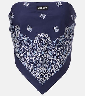 Bandana printed cotton poplin top | Miu Miu