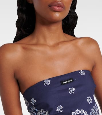 Bandana printed cotton poplin top | Miu Miu