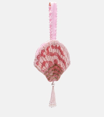 Verzierte Clutch Seashell aus Satin | Clio Peppiatt