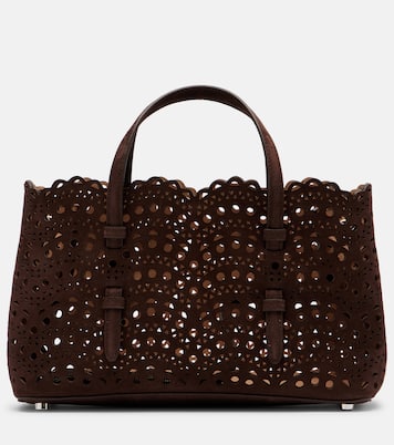 Mina 25 Vienne Wave Small suede tote bag | Alaïa