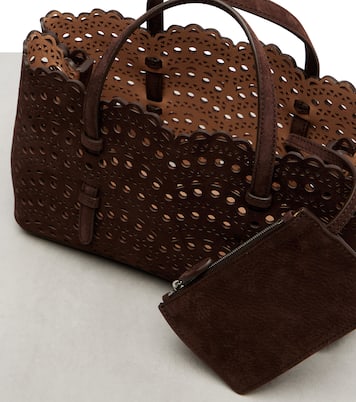 Mina 25 Vienne Wave Small suede tote bag | Alaïa