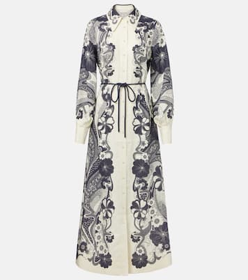 Mickey printed linen shirt dress | Alémais