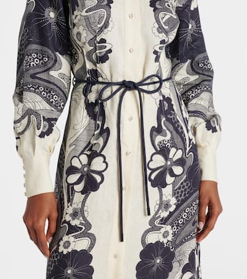 Mickey printed linen shirt dress | Alémais