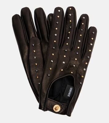 Verzierte Handschuhe aus Leder  | Versace