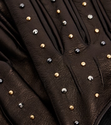 Verzierte Handschuhe aus Leder  | Versace