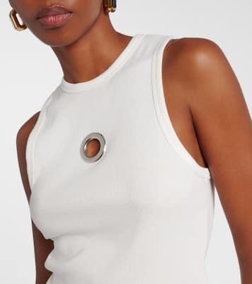 Embellished cotton-blend tank top | Rabanne