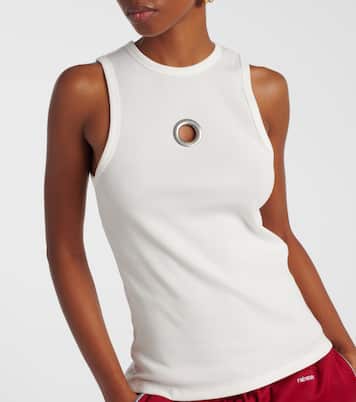 Embellished cotton-blend tank top | Rabanne