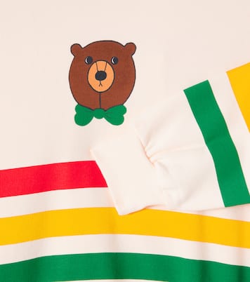 Bear striped cotton jersey sweatshirt | Mini Rodini