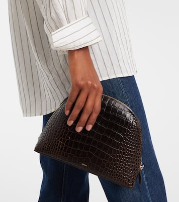 Small croc-effect leather pouch | Toteme