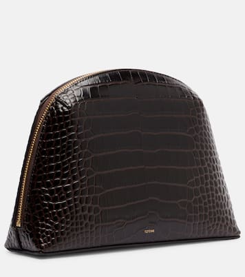 Small croc-effect leather pouch | Toteme