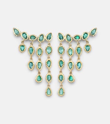 18kt gold earrings with emeralds | Octavia Elizabeth