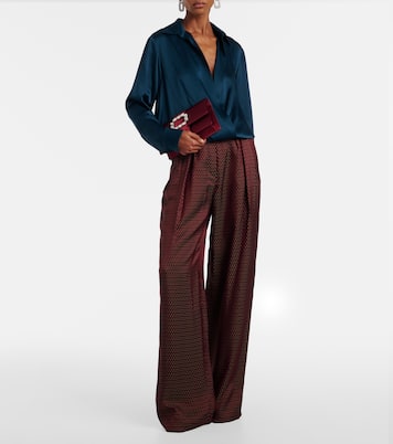 Clutch Maycap de satén adornado | Manolo Blahnik