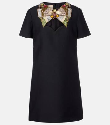 Embellished wool and silk minidress | Valentino