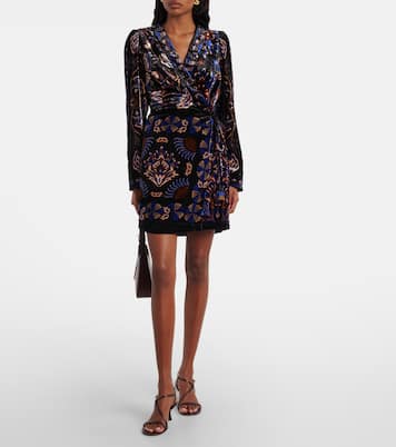 Arabesque Mix Scarves velvet wrap dress | Farm Rio