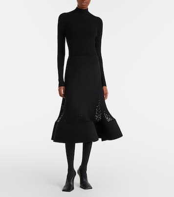 Open-knit wool-blend midi skirt | Alaïa