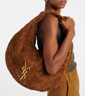 Icare Medium quilted suede shoulder bag | Saint Laurent