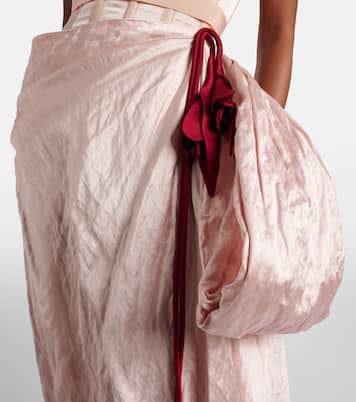 Floral-appliqué draped satin gown | Erdem