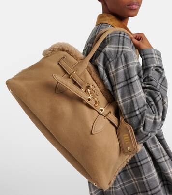 Bolso Adventure de ante con borrego | Miu Miu