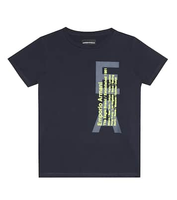 Logo stretch-cotton T-shirt | Emporio Armani Kids