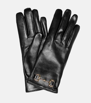 Guanti in pelle con morsetto | Gucci