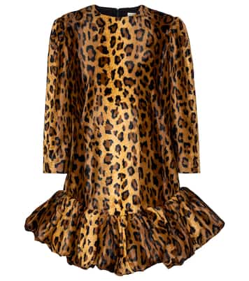 Lorie cheetah-print velvet minidress | Khaite