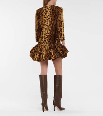 Lorie cheetah-print velvet minidress | Khaite
