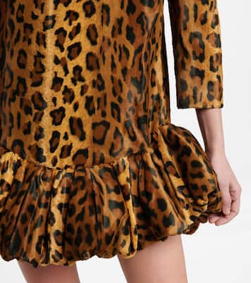 Lorie cheetah-print velvet minidress | Khaite