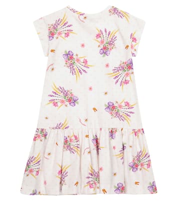 Floral stretch-cotton jersey dress | Monnalisa