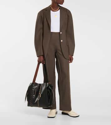 Pantaloni in twill di lana a gamba larga | Acne Studios