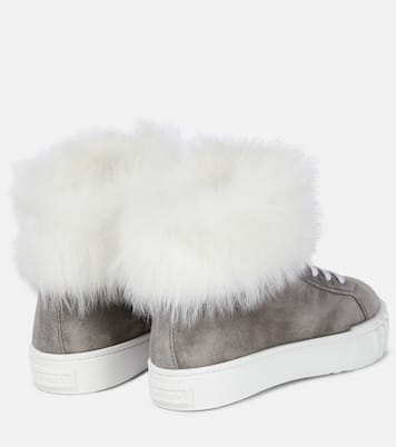 Shearling-lined suede sneakers | Miu Miu