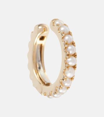 Einzelner Ear Cuff Pearl Eternity aus 14kt Gelbgold mit Perlen | Maria Tash