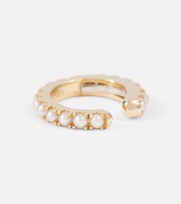 Einzelner Ear Cuff Pearl Eternity aus 14kt Gelbgold mit Perlen | Maria Tash