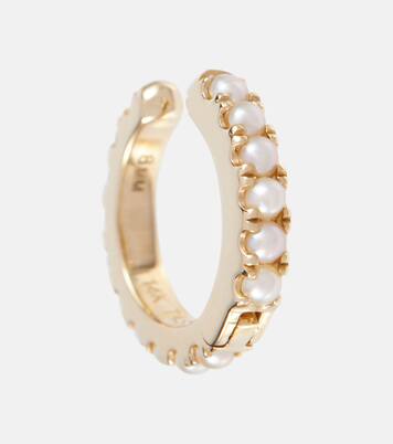 Einzelner Ear Cuff Pearl Eternity aus 14kt Gelbgold mit Perlen | Maria Tash