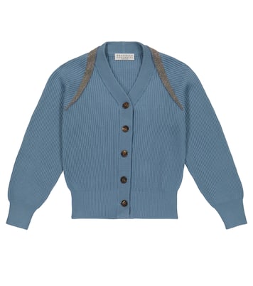 Cardigan en coton à ornements | Brunello Cucinelli Kids