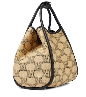 Marin leather-trimmed raffia tote | Max Mara