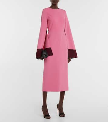 Colorblocked crêpe midi dress | Roksanda