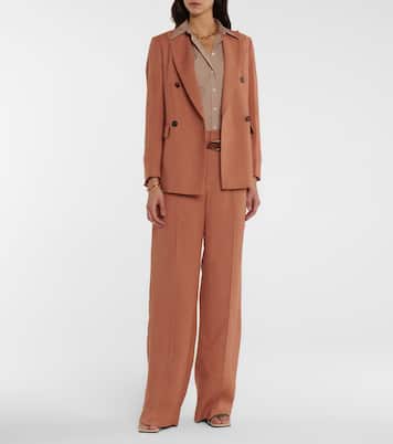 High-rise pleated wide-leg pants | Brunello Cucinelli