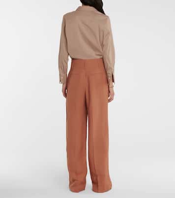 High-rise pleated wide-leg pants | Brunello Cucinelli