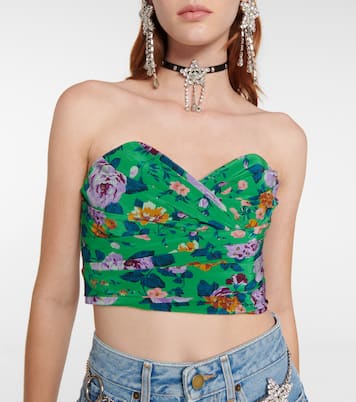 Cropped-Top aus Seide | Alessandra Rich