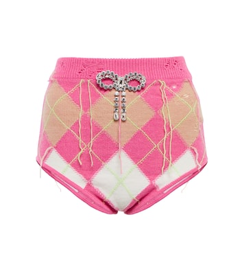 Shorts in maglia con cristalli | Area