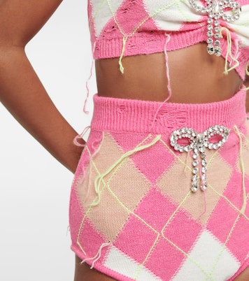 Shorts in maglia con cristalli | Area
