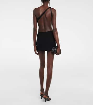Asymmetrisches Minikleid aus Crêpe | Mônot